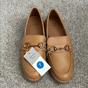 A New Day Women's Brown Loafers with Gold Accent